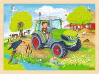 Goki - Goki Houten Legpuzzel Tractor 96St. (Us Import) Neu