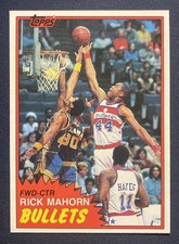 1981-82 Topps Rick Mahorn Rookie (RC) Washington Bullets Basketball Card #98E. rookie card picture