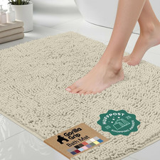 GORILLA GRIP Bath Rug Mat, Thick Soft Absorbent Chenille, Quick Dry Microfiber M