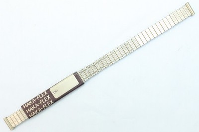 Haka Vintage NOS Uhrband 10mm Zugband Flexband Gold Edelstahl OVP