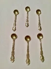 Gorham Sterling Strasbourg 6 Individual Salt Spoons Gilt Bowls No Monograms