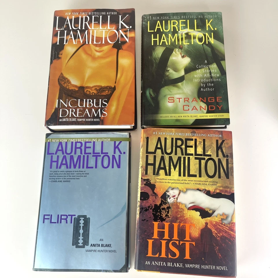Lot 10 LAURELL K HAMILTON Mix Books Hardcover DJ 2 Vampire Hunter 7 Merry Gentry - Image 3 of 4
