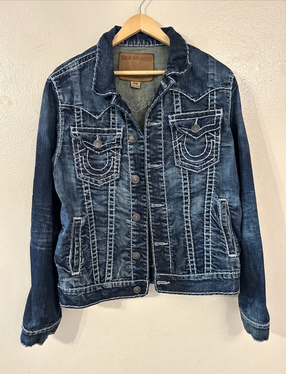 Vintage y2k True Religion Denim Trucker Jacket fits Size Vintage y2k True Religion Denim Trucker Jacket fits Size
