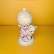 VTG Precious Moments Jesus Loves Me 1977 Boy with Teddy Bear Johnathan  David