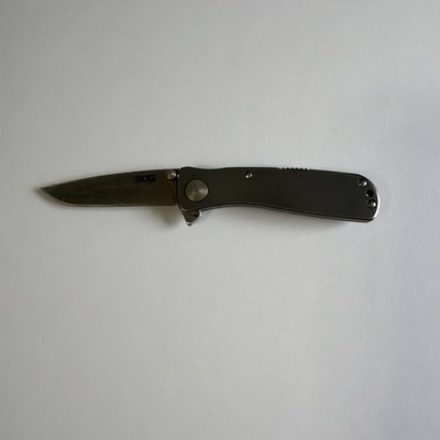 SOG Twitch II Assisted Folding Knife AUS-8 Silver Aluminum Handle Mint