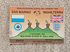1993 - SAN MARINO v ENGLAND TICKET - WORLD CUP QUALIFIER - 93/94