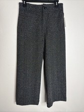 Anthropologie Maeve The Colette Size 26 Cropped Wide-Leg Pants Black Motif NWT