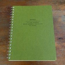 New Fringe Studio Notesmark Moss Green Faux Leather Notebook. 192 Lined Pages.
