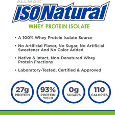 Allmax Nutrition IsoNatural - Whey Protein Isolate Unflavored 5 lbs 2.27 kg 