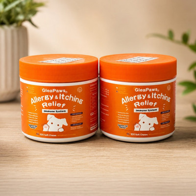 GleaPaws Allergy & Itching Relief Soft Chews for Adult Dogs, 90 Count (2 Jars)