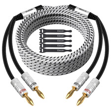 14 AWG Speaker Cable Wire 4 Feet with Gold-Plated Banana Tip Plugs-Cl2 Rated-In