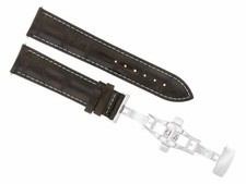 18MM LEATHER WATCH BAND STRAP DEPLOY CLASP FOR TISSOT LE LOCLE DARK BROWN WS