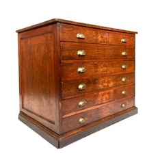 Antique Large Wooden Architects Plan Chest of Drawers / Cabinet c.1930 Sold Pine