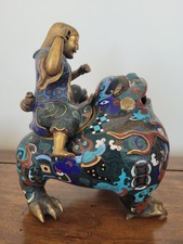 An early 20th C. chinese cloisonne figure incense burner