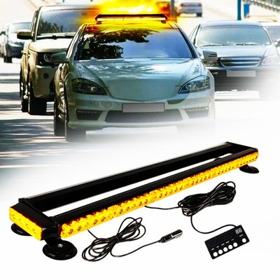 80 LED Strobe Light Bar Amber Rooftop Double Side Flashing Emergency Warn Beacon