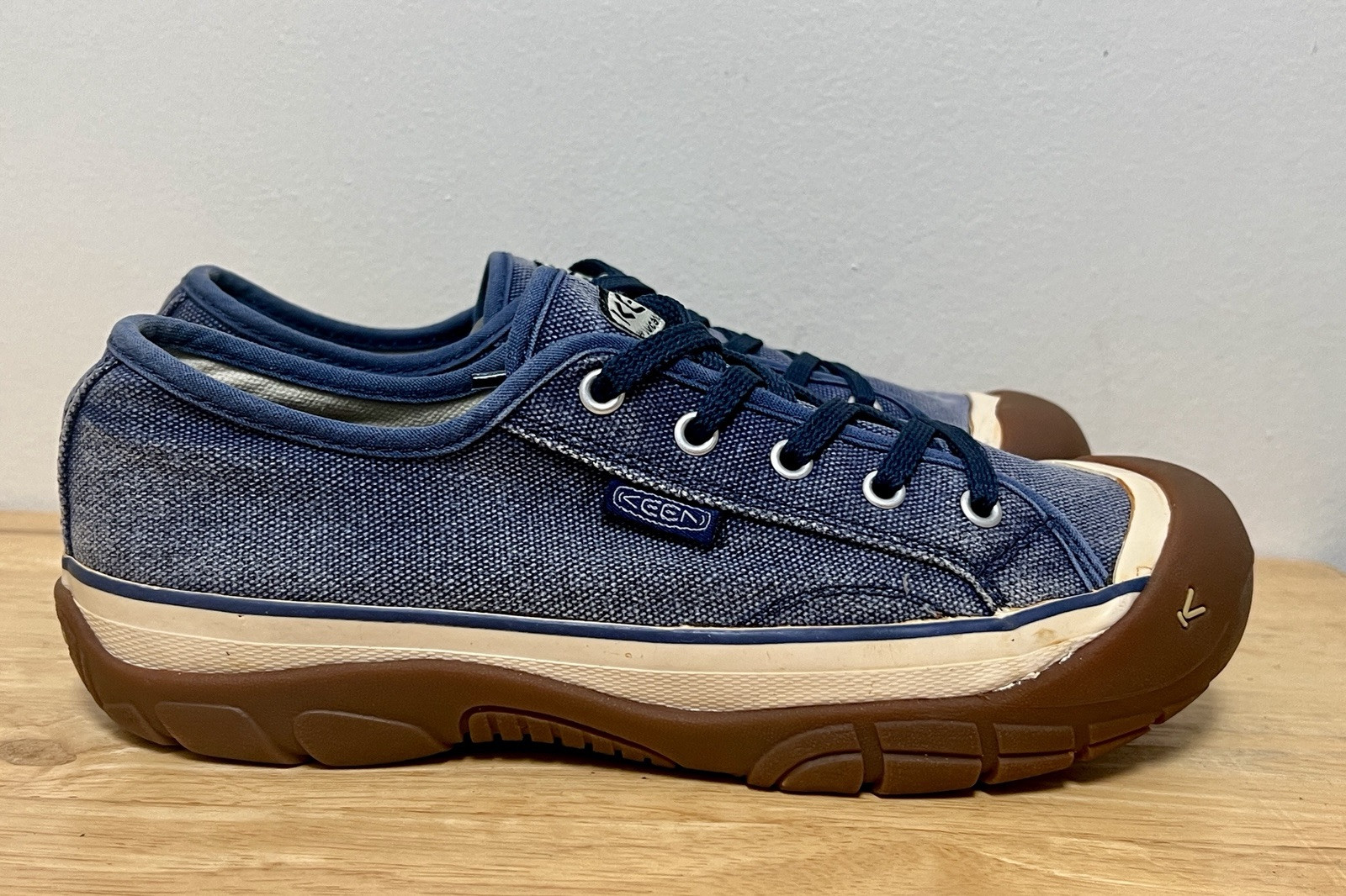 Scarpe Keen donna taglia 6 grigio denim tela 100% lavabili IR 0907 usate