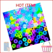 Glow in The Dark Pony Beads, 1000 pcs 6x9mm Kandi Bead Rave Accessories Beads fo
