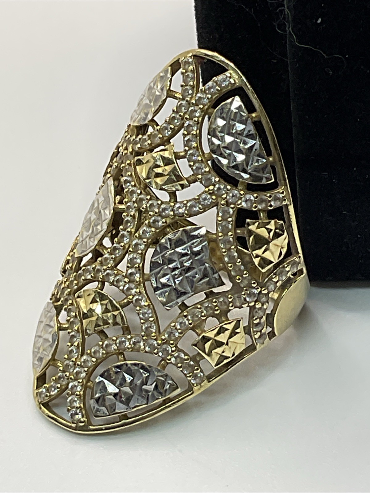 VINTAGE HANDMADE UNIQUE DESIGN Solid 14K Two Tone… - image 22