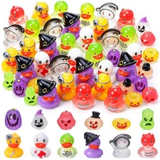 GGSTDDU 72Pcs Halloween Mini Ducks Pumpkins Resin Figurines Decor