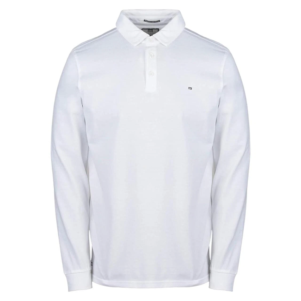 WEEKEND OFFENDER MEN'S FLEMING POLO SHIRT LONG SLEEVED WHITE SMART CASUAL