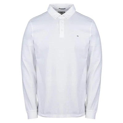 Weekend Offender Herren Fleming Poloshirt Langarm Weiß Smart Casual - Bild 1 von 4