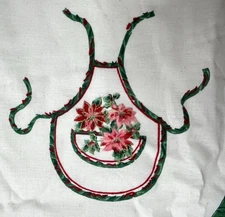 Wamsutta OTC Christmas Poinsettia Apron Panel DIY Cut & Sew Vintage