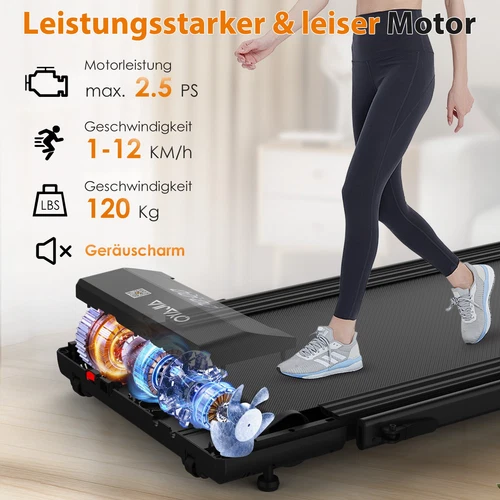 Walking Pad Laufband 120kg elektrisch Heimtrainer LED-Anzeige 12km/h für Jdqqkgn - Bild 8 von 12