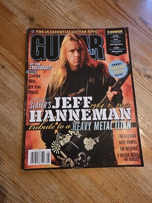 Guitar World Aug 2013 Jeff Hanneman Slayer Tribute POSTER INTACT Raining Blood