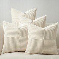 Kissenbezug Boho Beige 40X40 Cord 4Er Set Dekokissen FüR Wohnzimmer Kinderzimmer
