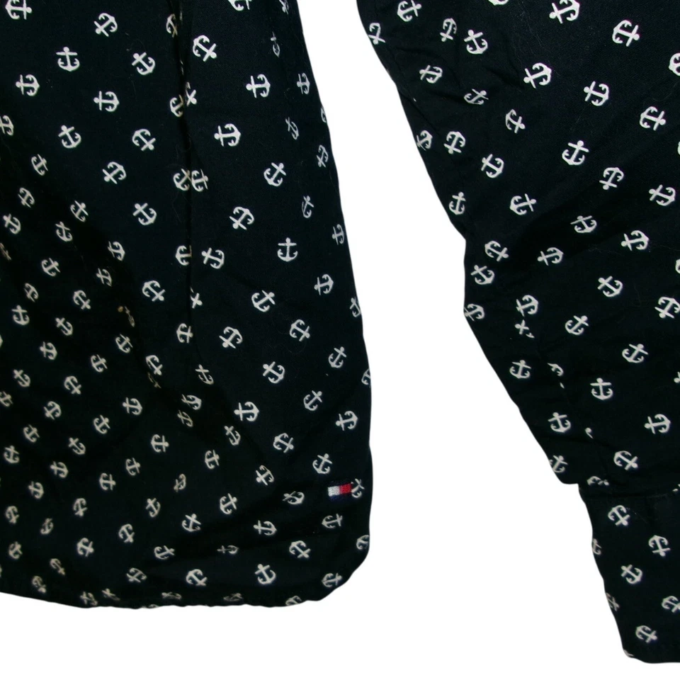 Camisa Tommy Hilfiger para mujer azul marino con estampado de ancla con botones talla M Foto 3 de 4