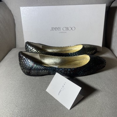 New Jimmy Choo Multicolor Glitter Ballet Flat Shoes Women s 36.5 Italy Made 6.5
