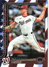 2025 Topps #287 DJ Herz Independence Day Baseball Card SN #/76 MLB Nationals