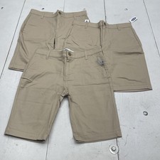 Old Navy Shorts Girls 14 Beige Bermuda Chino Twill Adjustable Waist 3 Pack