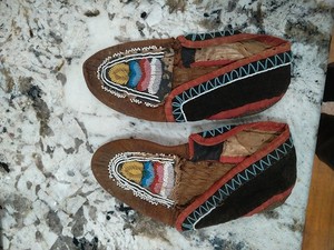 Native American Iroquois Beaded Mocassins 19th?
