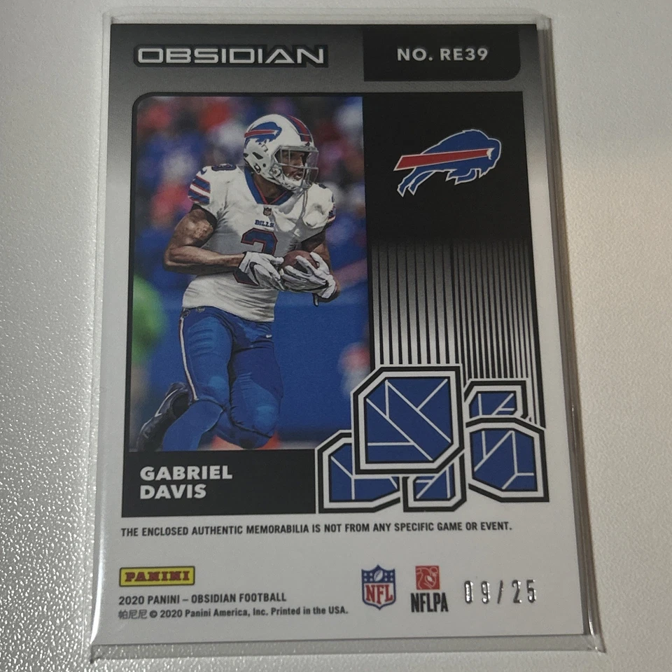 2020 Obsidian Rookie Eruption #RE39 Gabriel Davis 4 Color Patch #d 09/25 Bills - Image 2 of 2