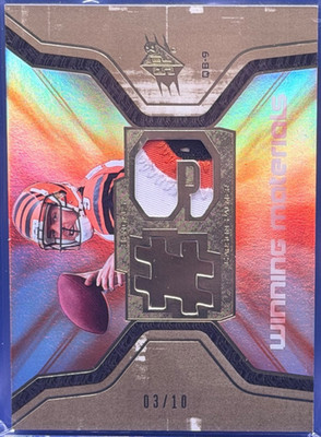 2007 UD SPX Football Carson Palmer Winning Materials #WM-CP Patch 3 color /10