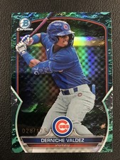2023 Bowman Draft #169 Derniche Valdez Chrome Aqua Lunar Crater Refractor /125