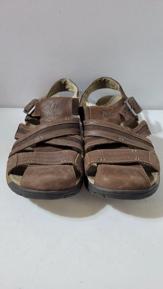 Sandalias de pescadores de cuero marrón/espresso Merrell J62213 para hombre talla US 13 Foto 2 de 4