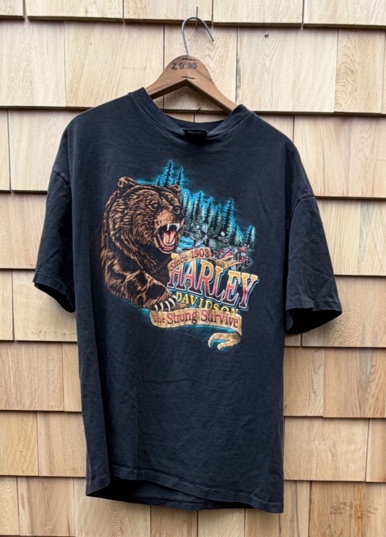 Vintage 90s Harley-Davidson Strong Survive Bear Single Stitch T-Shirt XL USA