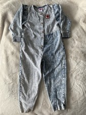 Vintage Little Levi's Girls Denim Jumpsuit Button Front 100 Cotton