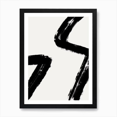 Typografie mit Pinselstrichen Kunst P gerahmt Wandbild Poster Leinwanddruck Bild