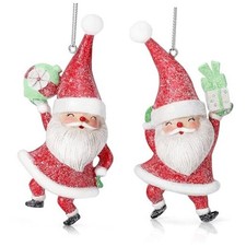 2025 Figurines Set of 2 Christmas Decorations Resin Santa D cor Santa Claus