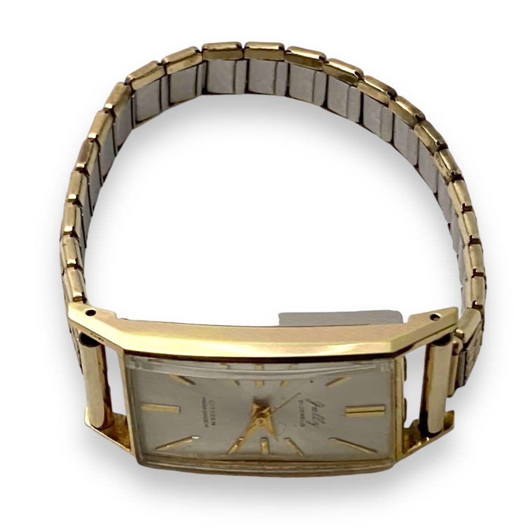 Citizen Y995 Hand Wind Rectangular Gold Plated Wa… - image 4