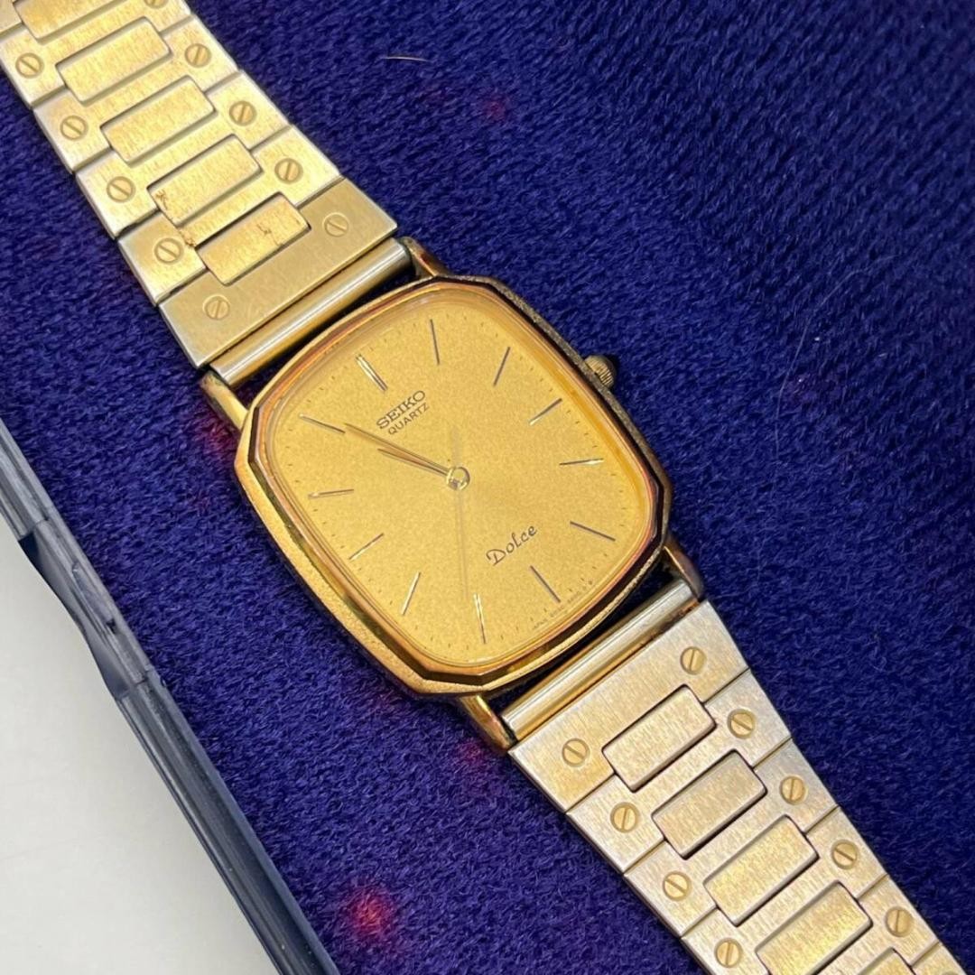 Seiko Dolce Gold 6030-5550 Vintage Quartz Dress Watch with Gold