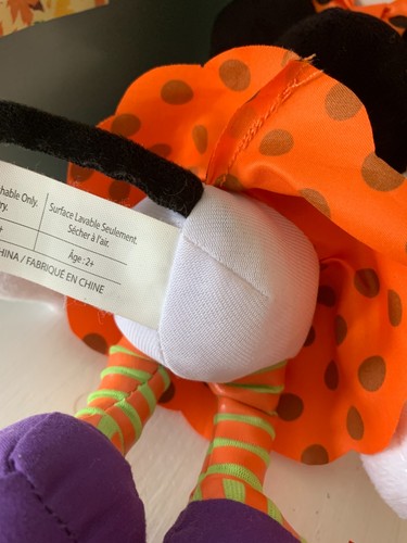 Disney Minnie Mouse 10" Halloween Peluche Peluche Bambola Pois Fiocco - Foto 14 di 15