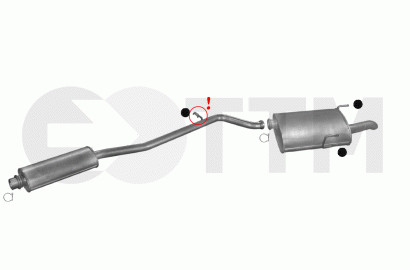 Ligne échappement silencieux Peugeot 406 Break 2.0 D 110cv 1998 1999 2000 2001 2002 2003 2004 diesel