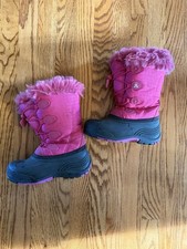 Girls, Size 1, Kamik, Snow Boots, Pink Black