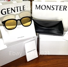 GentleMonster Lang 01(OR) Unisex Sunglasses Black Frame Brown Lenses