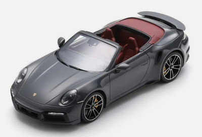 SCHUCO, PORSCHE 992 Turbo S Cabriolet 2022 Agatgrau, 1/18, SCH18U00143