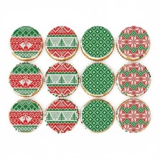 Ugly Christmas Sweater Cupcake Toppers Edible Images (12) 2.5" Holiday Party Dec